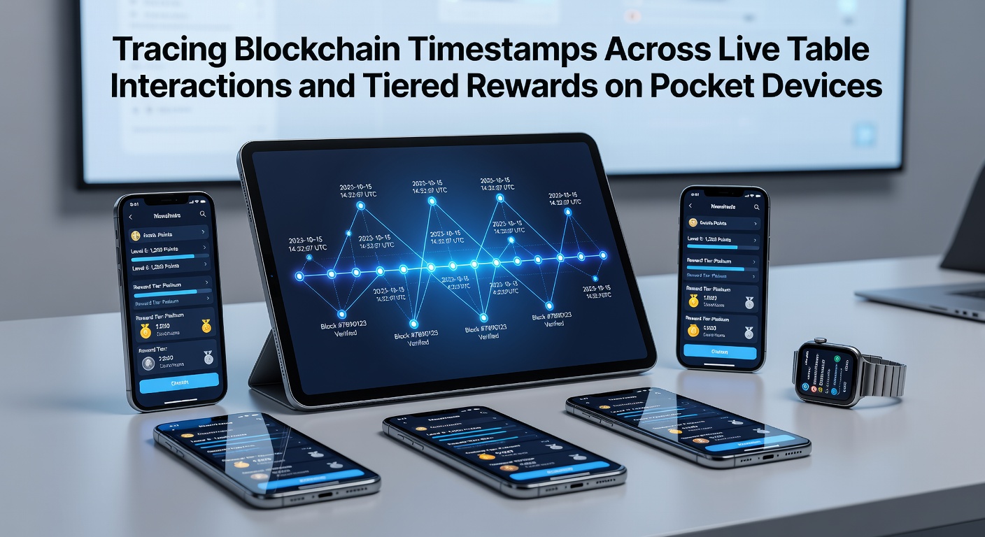 Blockchain-Zeitstempel in Live-Tisch-Interaktionen auf Pocket Devices