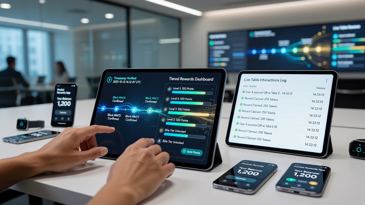 Gestaffelte Belohnungen und mobile Synchronisation über Blockchain